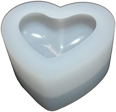 LVDGE 4 חבילה תלת מימדית בצורת לב סיליקון בצורת לב לעובד שרף שרף אפוקסי של ולנטיין, נרות DIY וסבון, מוצר ארומתרפיה
