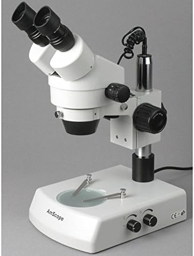 AMSCOPE SM-2BX מיקרוסקופ זום סטריאו משקפת מקצועי, עיניים WH10X, הגדלה 3.5X-45X, 0.7X-4.5X מטרה זום, תאורת הלוגן
