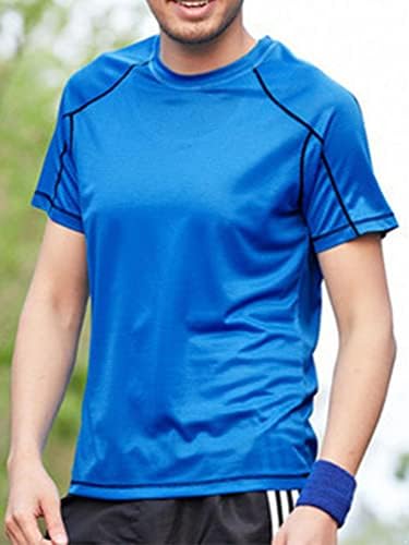 גברים של ספורט קצר שרוולים חולצה מהיר יבש ביצועים טי חולצה כושר יוגה אימון חולצות עד 50 + פריחה