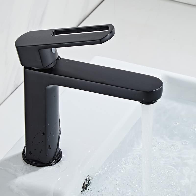 ברז אגן עם צינור מקלחת, כיור אמבטיה של סיפון בר ברז ידית יחידה ברז חום וקרים של מים, קל לשימוש