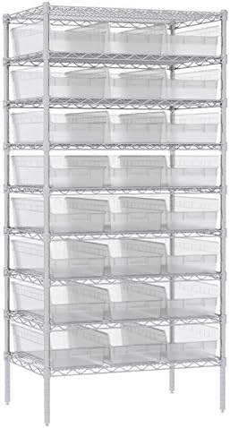 Akro-Mils 30014 קינון פלסטיק Shelfmax Storage Box, ברור, ברור,