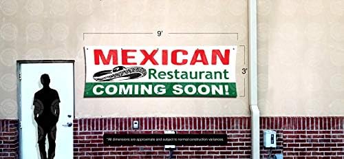 מסעדה מקסיקנית בקרוב באנר ויניל מציג פוסטר של סימן צבע בהיר שונה לונה