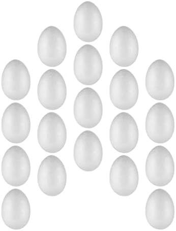 Cabilock 20 יח 'קצף פסחא ביצה לבנה ביצה ביצה קצף ביצה DIY מלאכת פסחא ביצה פסחא כדור ביצה בעבודת יד לילדים מציירים