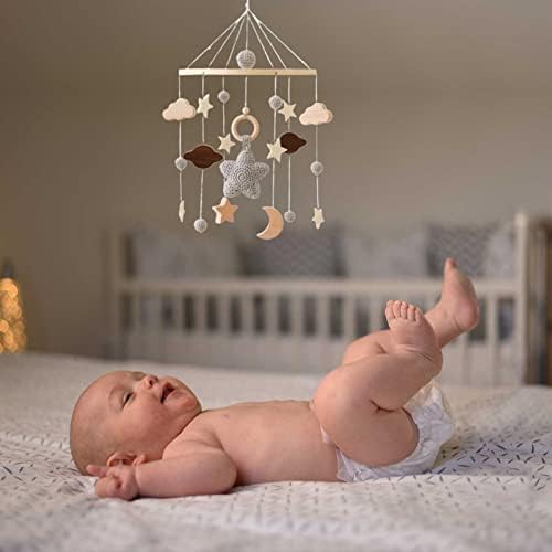 מיטת תינוקות ניידת מככבי פעמון ניידים עננים וקישוט ירח משתלת מתנה מיטה מתנה לתינוק