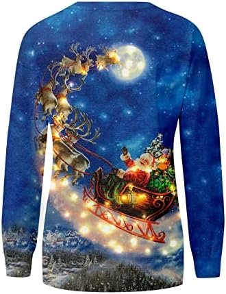 חג המולד חולצות לנשים סקופ צוואר החג שמח בסוודרים לא הוד רופף מתאים נשים בסוודרים סוודרים