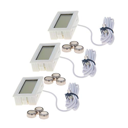 OTHMRO 3 יח 'לבן LCD LCD דיגיטלי מדחום אקווריום דיגיטלי מיכל דגים מדחום מים טמפרטורת חממה, -50 - 110