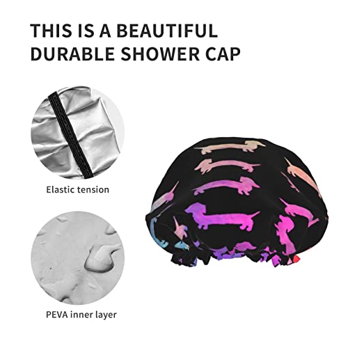 נשים לשימוש חוזר כובע שיער שולי שיער חמוד תחשונים חמודים שכבות כפולות צבעוניות כובע אמבטיה למקלחת אטום מים