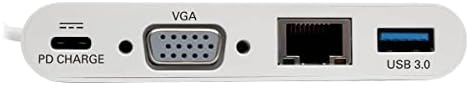 Tripp Lite USB C ל- VGA Multiport Convidance Converter Converter 1080p w/ usb-a Hub, USB-C PD PD