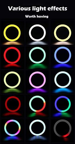 אניגו 10 ראגב 14 צבע ו -40 מצבים סלפי טבעת אור עם מעמד חצובה ומחזיק טלפון, ניתן לעמעום לד יופי לד לאיפור / סטרימינג