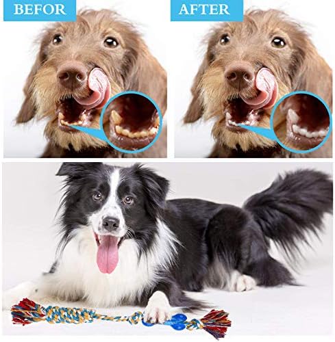 צעצוע של חבל כלבים לבקיעת שיניים, צעצועי כלבים בלתי ניתנים להריסה לעיסות אגרסיביות, 12 יחידות גור