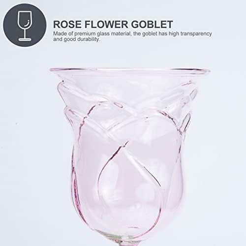Ipetboom זכוכית כוסות פרחי ורד פרח ורד פרח יין גביע קוקטייל קוקטייל מיץ כוסות מרטיני כוסות ויסקי משקפי שמפניה