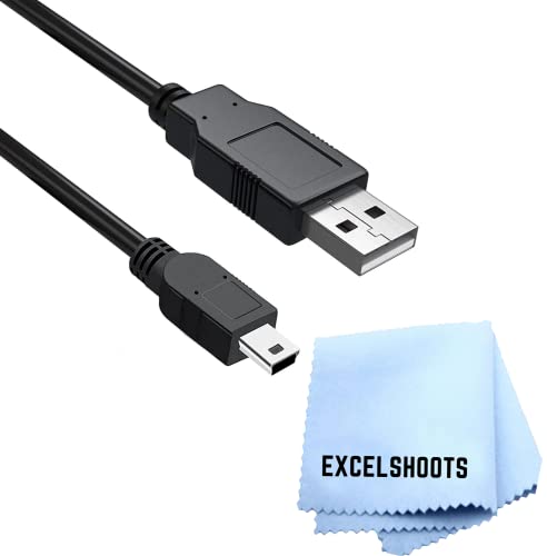 כבל USB של Excelshoots, התואם ל- Canon EOS Rebel T7 DSLR מצלמה דיגיטלית ומכשירים אחרים עם בד ניקוי, מיני USB העברת