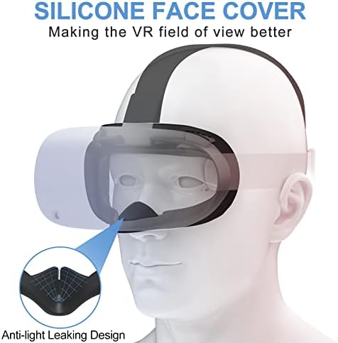 רצועת ראש של Superus & Silicone Face Pad Pad תואם לאביזרים של Oculus/Meta Quest 2, נוחות משופרת ושמור על אוזניות