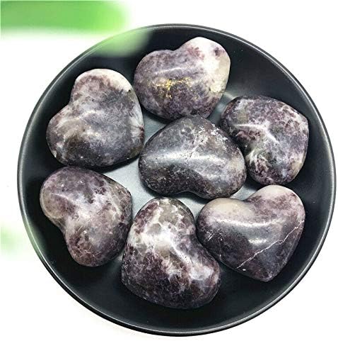 Laaalid xn216 1pc סגול טבעי נציץ קוורץ גביש גביש צורת לב אבן דגימה ריפוי אבנים טבעיות ומינרלים טבעיים