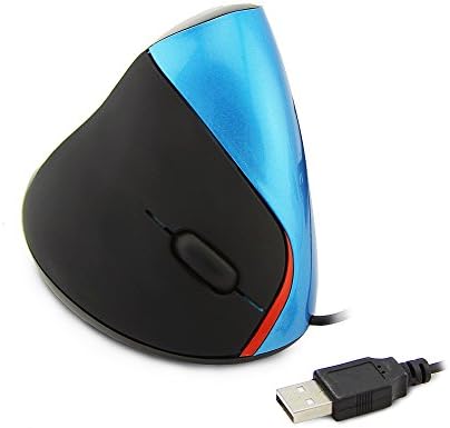 ארגונומי אנכי עכבר אופטי קווית עכברים 1600 דפי 5 כפתורים משחקי עכבר עבור מחשב נייד מחשב עם 5.58 רגל כבל-כחול