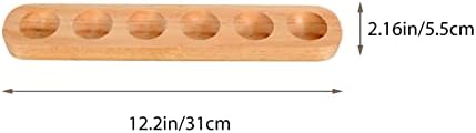מחזיק ביצת עץ של זרודקו 6 חורי ביצה הגדרת מגש מעץ ביצה מעץ פלטת צלחת ביצה מקפיא תצוגה או אחסון מקרר