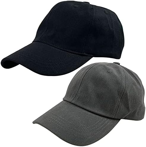 2 חבילות כובעי בייסבול יוניסקס אבא כובע רגיל ריק כותנה מוצקה ספורט קלאסי מתכוונן