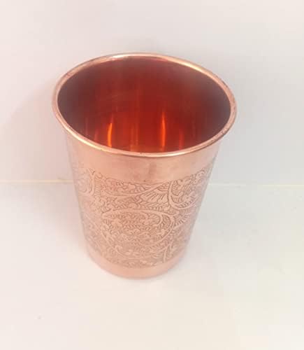 כוס הנחושת הנחושת של Parijat - כוס נחושת טהורה עבור פרדות מוסקבה יפה בעבודת יד יפה גביע ג'ולפ מנטה.