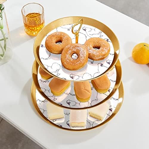 קינוח כוס עוגת סטנד, שולחן קישוט לחתונה מסיבת יום הולדת חגיגה,חלקה עוף דפוס
