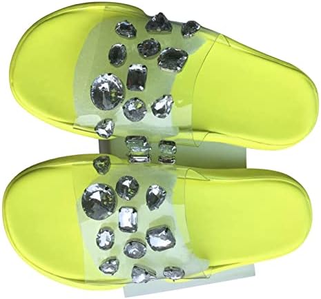 נעלי בית לנשים מקורות חיצוניות ריינסטון שקופות אביב אביב שטוח אופנה קיץ קיץ כפכפים סנדלים קיץ נעלי מים מצחיקות