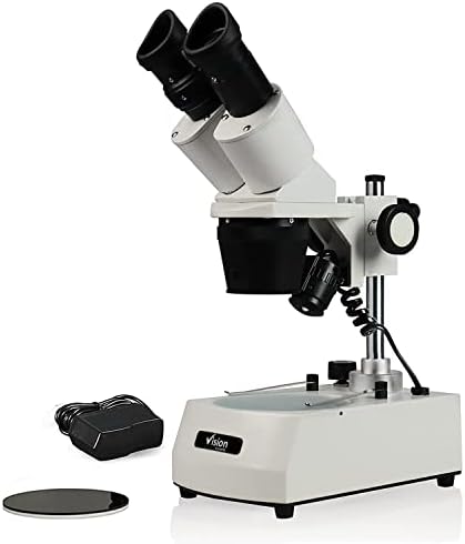 חזון מדעי וי-אם-אס 0002-מיקרוסקופ סטריאו דו-עיני 234, עינית רחבה פי 10, מטרה פי 2, פי 3 ו-4, הגדלה פי 20, פי