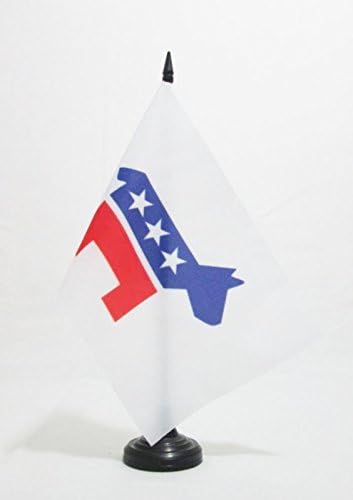 דגל AZ דגל ארהב דמוקרט מפלגה דגל 5 '' x 8 '' - דגל שולחן דמוקרטי אמריקאי 21 x 14 סמ - מקל פלסטיק שחור ובסיס