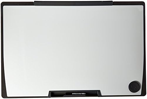 לוח מחיקה יבש נייד MMP25 רביעייה, 24X18, לבן, מסגרת שחורה