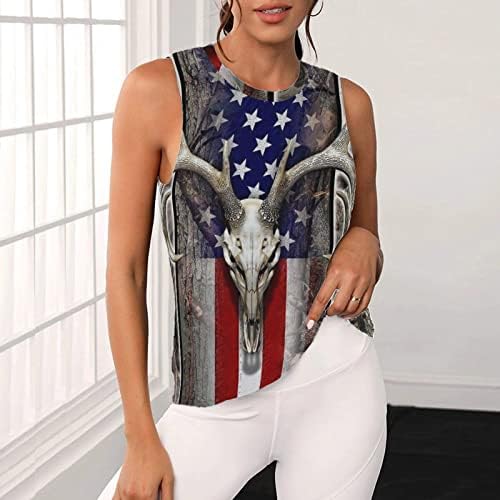 עצמאות יום גופיות לנשים אמריקאי דגל חולצה במצוקה פטריוטי חולצות 4 יולי שרוולים ארהב טיז