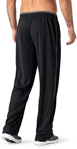מכנסי טרנינג קל משקל לגברים מגניביט רופף מתאים פתוח תחתון רשת אתלטי מכנסיים עם רוכסן כיסים