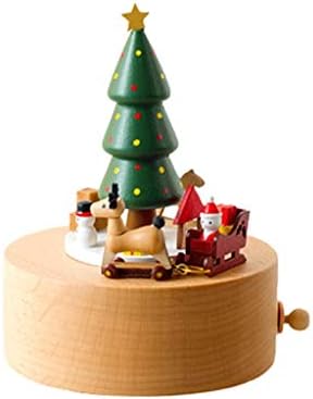 עץ חג המולד של ליוז קופסת מוזיקת ​​עץ עץ חג המולד איילים סנטה קלאוס קופסת מוזיקה