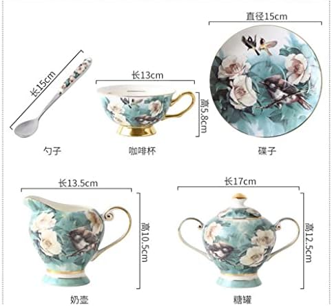 N/A עצם סין קפה כוס וקטחת סט צלוחית בסגנון פסטורלי פרח ותה תה ציפורים אחר הצהריים סט חמירת בית מזכרת
