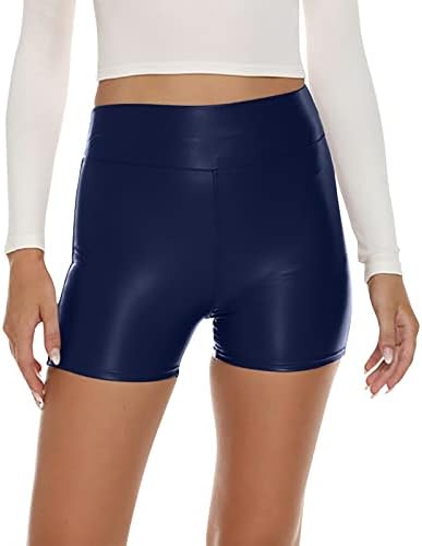 מכנסי קיץ קצרים לנשים טרקלין מזדמן נוח בצבע טהור מכנסי חוף קצרים רופפים בכושר מותניים גבוהים מכנסיים