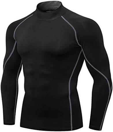 חולצות טריקו של דחיסת XXBR לגברים, חולצת אימון אתלטית של שרוול ארוך, שכבת בסיס ספורט פעילה שכבת חוליה תחתונה
