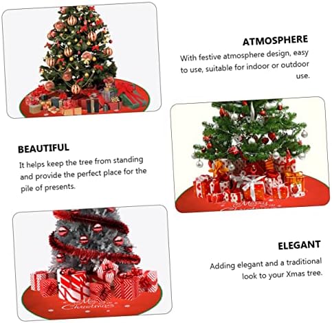 Besportble 1 PC חצאית עץ חג המולד שטיחים אדומים שטיח מיני קישודים לבנים עץ עץ חצאית דקורטיבית עץ עץ