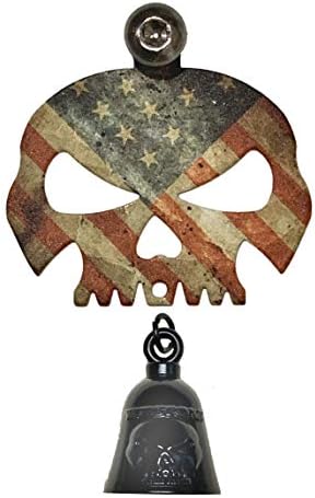 חלקי מחזור KUSTOM אוניברסלי כפרי אמריקאי דגל פעמון פעמון עם פעמון - בורג וטבעת כלולים. מתאים לכל אופנועי