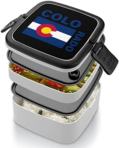 דגל מדינת קולורדו שכבה כפולה שכבה בנטו קופסת קופסת ארוחת צהריים מיכל ארוחה לעבודה בפיקניק