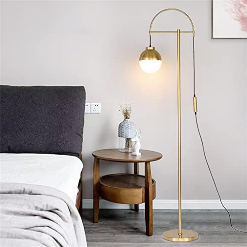 מנורת זהב של ZHYH נורם מנורת רצפה סלון תוספות חדר שינה פוסט -מודרני E27 תאורה עומדת לחדר שינה בסלון