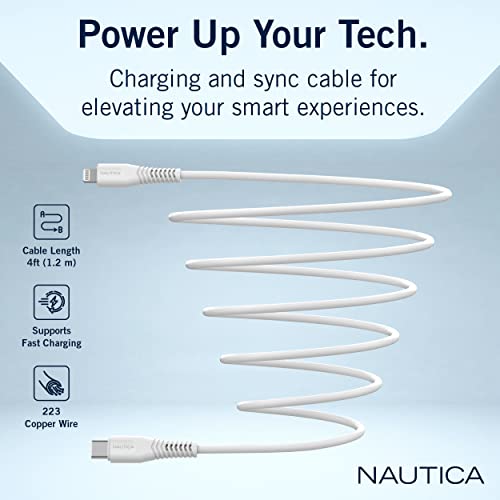 Nautica USB C לכבל ברק, סוג C לכבל ברק, מטען USB C, MFI מאומת, מטען מהיר, כבל טעינה לאייפון 13/12