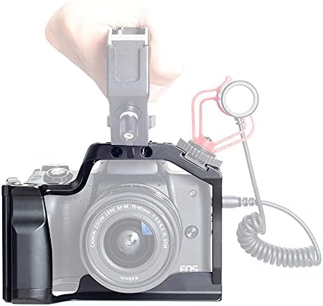 כלוב Foto4ease עבור Canon EOS M5 M50 M50 Mark II מצלמה עם שחרור מהיר 1/4 3/8 בורג ונעליים קרה התפשטות מיקרופון