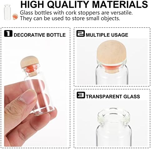 Alremo Xinghuang - 2 PCS פקקי פקק בקבוקי זכוכית מאחלים בקבוקים מיני בקבוקי זכוכית מיני צנצנות בקבוק