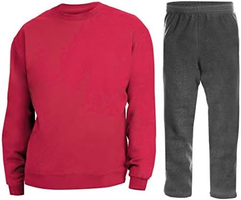 Hanes Comfortsoft Sweat Sweater Sweater Sweater Sweater עם מכנסי טרנינגור פחם המוגדרים לגברים
