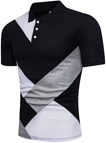 2023 חולצת אופנה לגברים חדשים שרוול מזדמן שרוול קצר חולצת גולף צבע בלוק כותנה כותנה שלד עליון