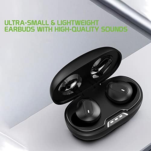 אוזניות Bluetooth אלחוטיות אלחוטיות התואמות ל- Samsung SM-T377R עם מארז חבילת טעינה מורחבת באוזניות באוזן.