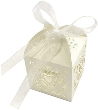 לייזר Allydrew חותך לבבות ממתקים חתונה לטובת קופסאות מתנה עם סרט, שנהב