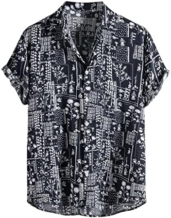 כפתור שרוול קצר של ZDFER גברים מטה חולצות באולינג בהוואי חולצת חוף פסים מזדמנים אביב קיץ קיץ צמרות