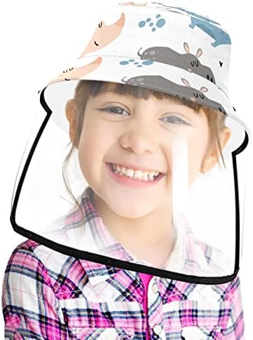 כובע מגן למבוגרים עם מגן פנים, כובע דייג כובע אנטי שמש, חיה מצוירת של תנין היפו