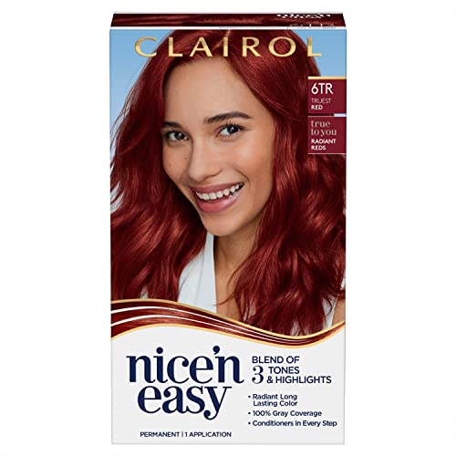 קליירול נחמד וקל צבע שיער קבוע, 6 צבע שיער אדום אמיתי, חבילה של 1