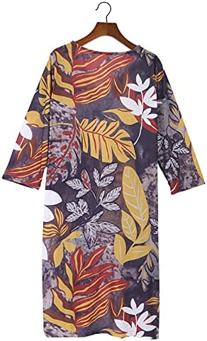 נשים ישר חצי שרוול מקסי שמלת הפתילה יפני בננה עץ עלים מרפק שרוול קיץ חולצה שמלות שמלה