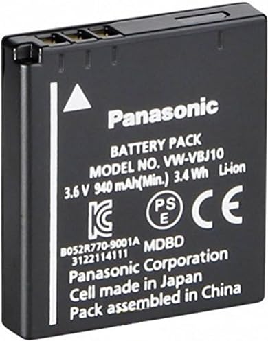 Panasonic VW-VBJ10 נטענת ליתיום-יון 940 MAH חבילת סוללה עבור מצלמות וידיאו פנאסוניות תואמות, שחור