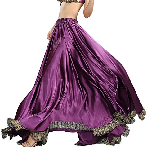 רויאל סמלה חצאית ריקוד בטן תלבושות רקדניות לבטן לנשים חצאית סאטן מקסי חריץ פלמנקו חצאיות תלבושת ריקוד